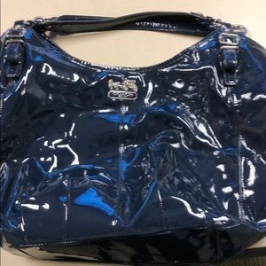 Large coach tote in navy blue